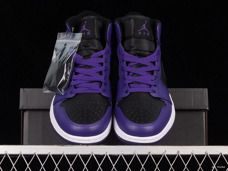 1 (Women's) - Black Jordan Purple BQ6472-051 Mid 0908
